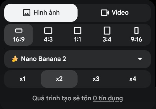 Tạo ảnh Nano Banana 2 trên Google Flow báo 0 tín dụng