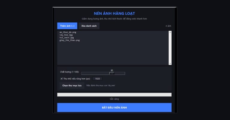 Phần mềm nén ảnh hàng loạt của Laka AI
