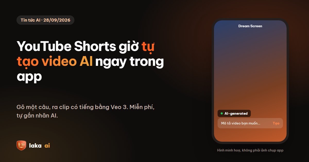 YouTube Shorts tự tạo video AI bằng Veo 3